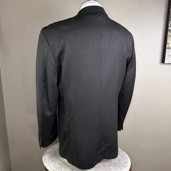 Albert Nipon Men 52R Double breasted Dark Olive Blazer Sport Coat - Picture 10 of 16